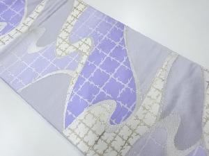 アンティーク　格子に流水模様織出し袋帯（材料）